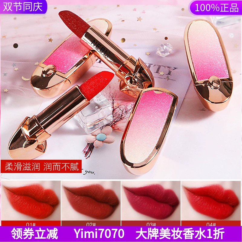 Sản phẩm mới màu hồng lady matte velvet matte lipstick chạm khắc son môi cốc nguyệt san chống thấm nước và không phai màu son cùng đoạn - Son môi