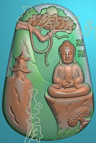 Buddha landscape figure landscape of Sakyamuni exquisite carving jade carving