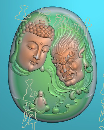 The Buddha's Epithet of Good and evil with the Refined Sculpture of the Jade