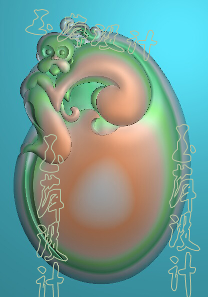 Monkey carved figure Jade carved figure