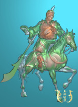Guan Gong on horseback Guan Gong Wu Caishen fine carving relief relief jade carving JDP