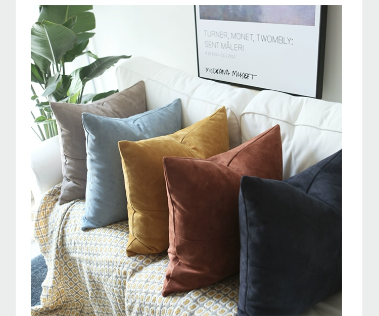 Mùa hè sofa da gối màu rắn ánh sáng sang trọng gối cashmere đơn giản phòng khách Bắc Âu đệm văn phòng thắt lưng - Trở lại đệm / Bolsters