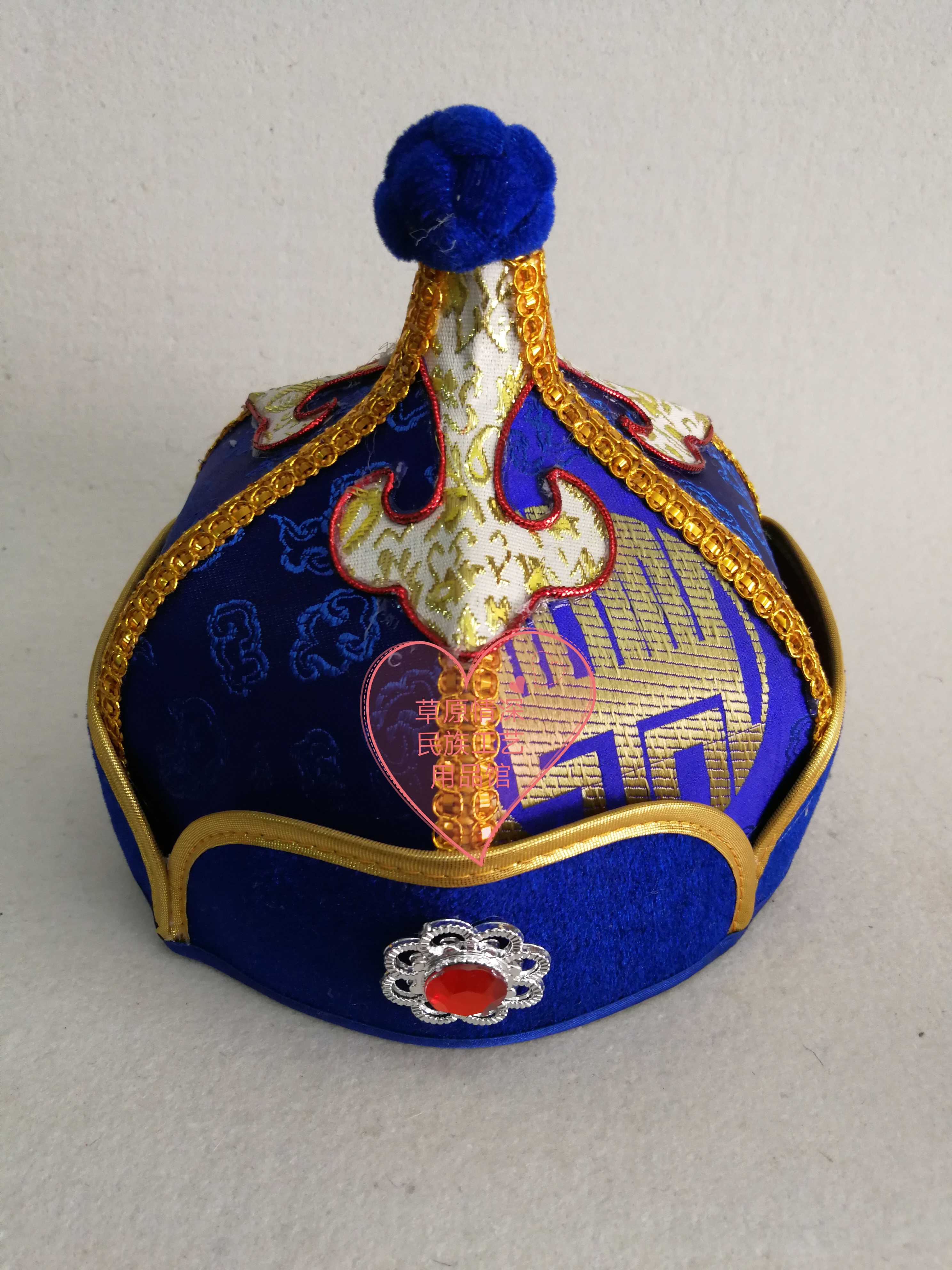 Mongolia's Little Men's Hat Children's Mongolian Head Accessories Dance Hat Performance Show Headwear Minority Hat Costumes