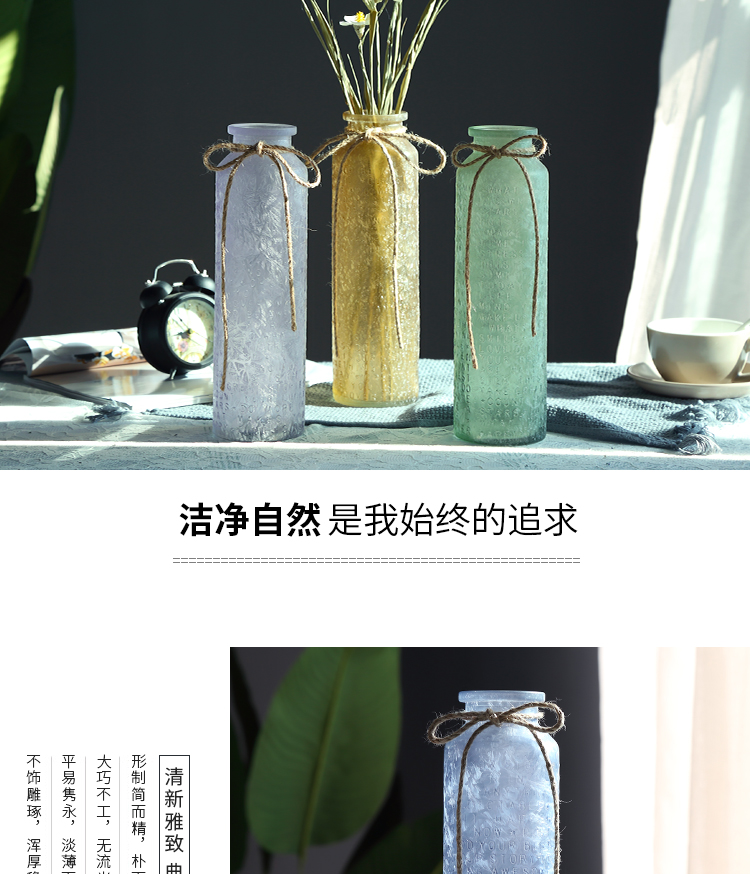 Bình thủy tinh sáng tạo trang trí phòng khách ánh sáng sang trọng hoa băng bình nổi chữ thủ công bình hoa khô hoa cắm hoa - Vase / Bồn hoa & Kệ bình trồng cây thủy sinh
