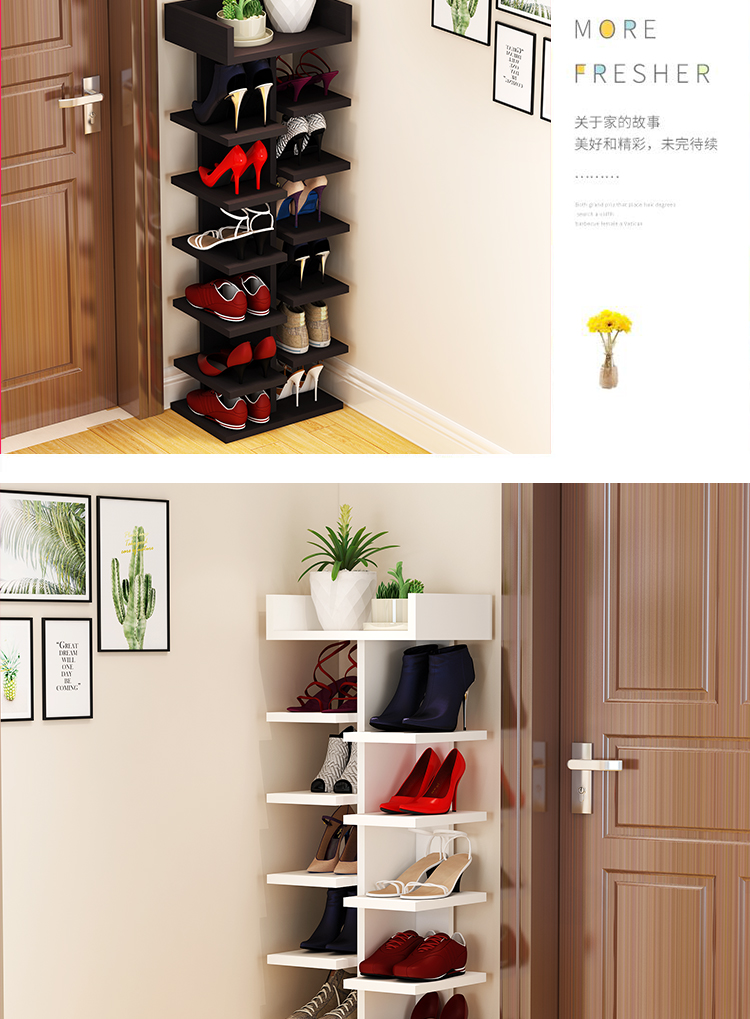 Đặc biệt cung cấp đơn giản giày gỗ kinh tế hộ gia đình nhiều lớp tủ giày nhỏ phòng khách đa chức năng giá đỡ chống bụi lưu trữ giá - Kệ ke sach