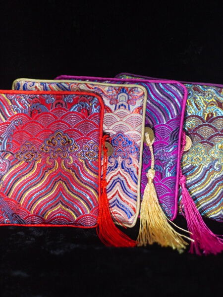Gifts Abroad for Foreigners Small Gift Chinese Style Embroidery Silk Brocade Coin Purse Folk Characteristic Crafts