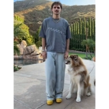 Синие джинсы, штаны, в американском стиле, изысканный стиль, свободный прямой крой