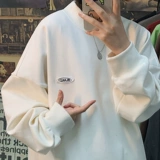 Мужской демисезонный лонгслив, трендовое бархатное брендовое белое цветное базовое приятное телу термобелье, высокий воротник