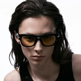 [Тот же стиль, что и у Цинь Сяосяня] Солнцезащитные очки «кошачий глаз» в квадратной оправе с черными головками и черными точками, женские модные солнцезащитные очки с защитой от УФ-лучей