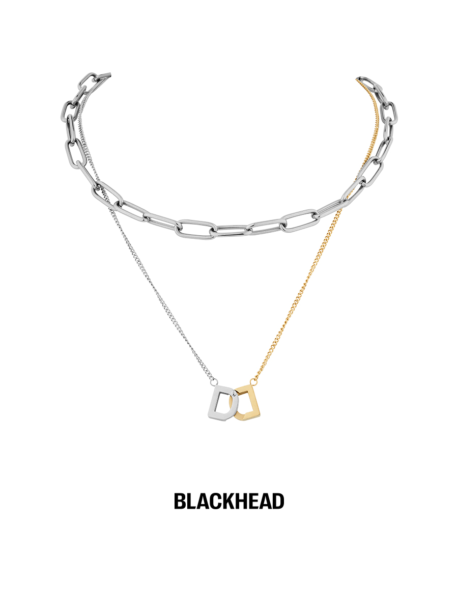 BLACKHEAD blackhead letter pendant collarbone chain women light luxury niche color block necklace couple design sense men