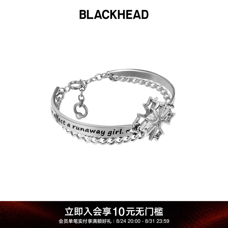 Blackhead/Blackhead Escape Ball Series Cross Flower Double-Layer Bracelet Exaggerated Personality Original Design Blackhead/Blackhead Escape Ball Series Cross Flower Double-Layer Bracelet Exaggerated Personality Original Design