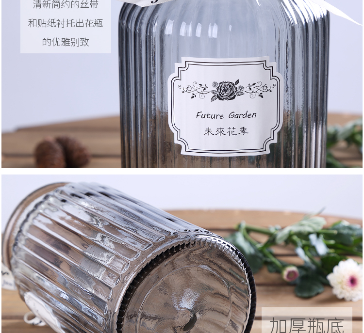 Châu Âu đơn giản hiện đại bình thủy tinh thực vật thủy canh hoa hồng xanh bình nhỏ phòng khách tươi trang trí chèn đồ trang trí thủ công - Vase / Bồn hoa & Kệ chậu nhựa dài trồng cây