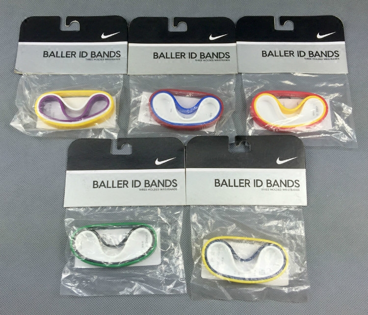 Nike Baller Id Bands Ak0005 Nike Sports Silicone Rubber Wristbands Set of Five Nike Baller Id Bands Ak0005 Nike Sports Silicone Rubber Wristbands Set of Five
