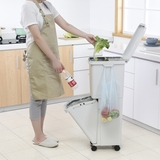 Japan classification trash can Household double-layer wet and dry separation trash can Shanghai family kitchen storage bucket with lid tube