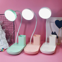 LED charging dimmable childrens eye protection student dormitory learning homework with pen holder small desk lamp USB night light
