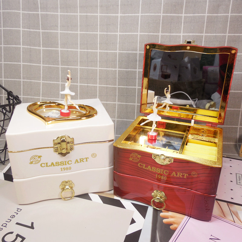 Storage box children's jewelry cosmetic box princess cute gift music jewelry box music box birthday gift girl