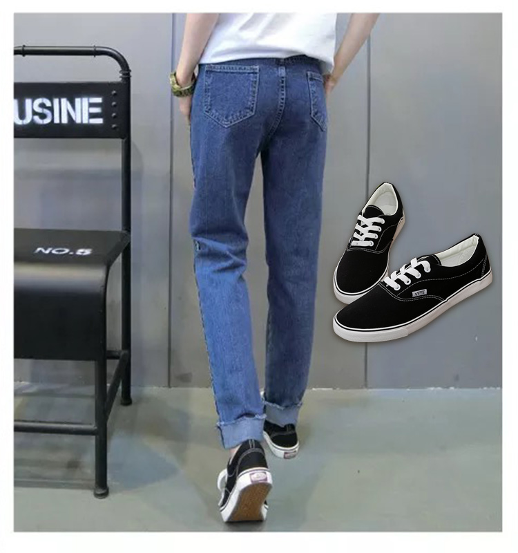 Mùa hè 2019 mới giày vải màu đen nữ sinh viên Hàn Quốc giày đế bằng giày vải hoang dã Harajuku ulzzang - Plimsolls giày vnxk