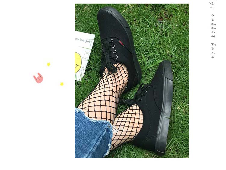 Mùa hè 2019 mới giày vải màu đen nữ sinh viên Hàn Quốc giày đế bằng giày vải hoang dã Harajuku ulzzang - Plimsolls giày vnxk