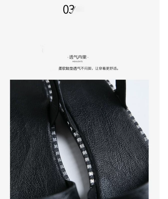 Mùa hè 2018 phiên bản mới của Hàn Quốc của giày sandal hở mũi nữ đế bằng phẳng đơn giản thời trang ngọc trai Giày Roman giày nữ thủy triều