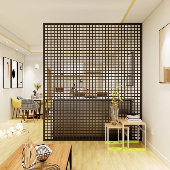 Italian-Style Cross-Pattern Metal Stainless Steel Grille Living Room Entrance Foyer Hollow Screen Office Minimalist Partition