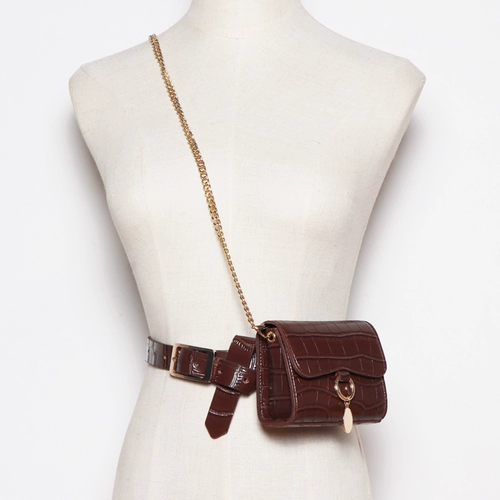 Tide, черная поясная сумка, маленькая цепь, ремешок для сумки, маленький костюм, юбка, ремень, сумка через плечо, популярно в интернете