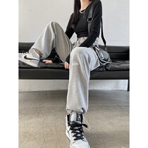 Sports Casual Pants Women 2021 Autumn Winter New Fashion Loose Kharen Pants Plus Suede Thickened high waist bunches Pants Tide