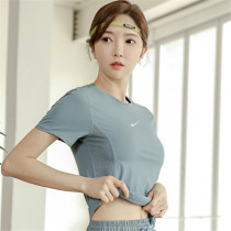 Yoga Blouse Women Short Sleeves 2022 New Summer Running Fitness Wear Sweat Speed Dry Breathable Workout T-shirt