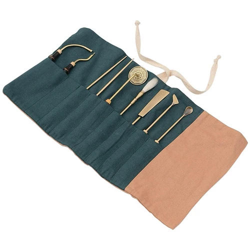 紫巅 Высокий набор инструментов благовония из ароматной пудрой дороги, чтобы протолкнуть семь кусочков фиолетовой ручки корня бамбука, чтобы дать сумки конопли