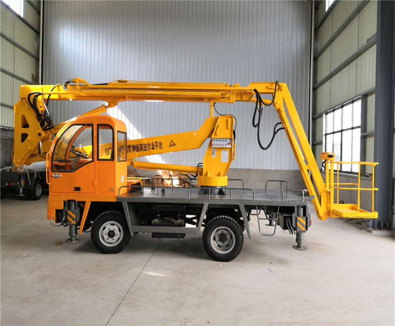 Telescopic arm lift aloft work car diesel battery-type lifting platform mobile on-board dentaller