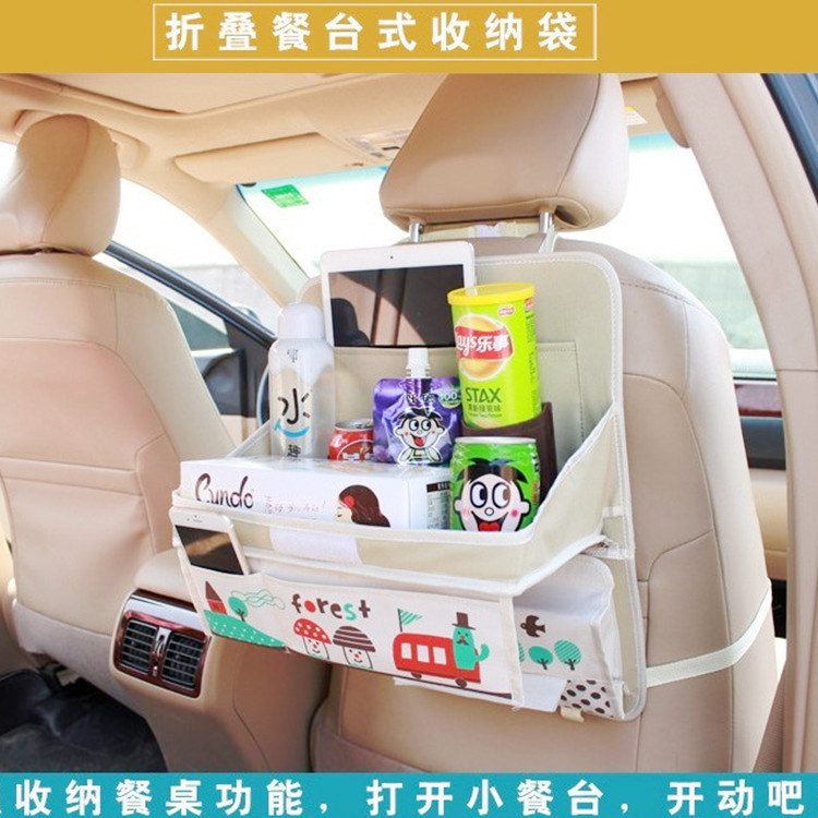 Cartoon Car Cashier Bag Seat Hanging Bag Multifunction Folding Table Large Capacity Chair Back Placement Bag Storage Bag