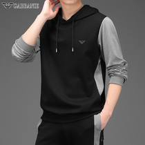Chiamania long sleeve suit mens hooded Korean fashion sportswear set of Autumn Sweater mens coat