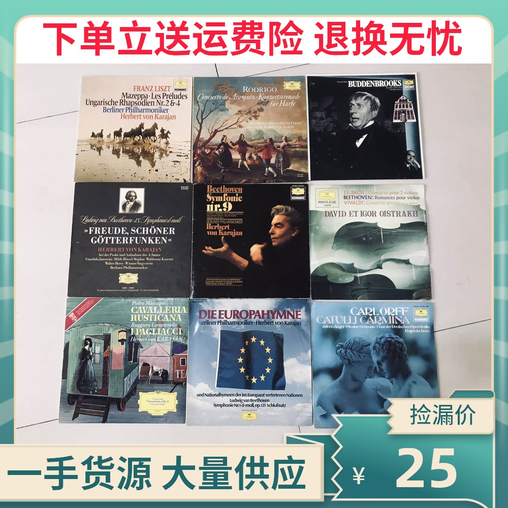 12 inch vinyl old record LP little yellow label symphony piano opera strings violin random hair not to choose