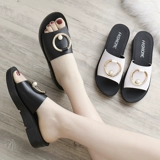 Тапочки для матери, нескользящие модные слайдеры, мягкая подошва, для среднего возраста, из натуральной кожи