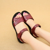 Сандалии для матери, летняя нескользящая обувь, мягкая подошва, для среднего возраста, из натуральной кожи