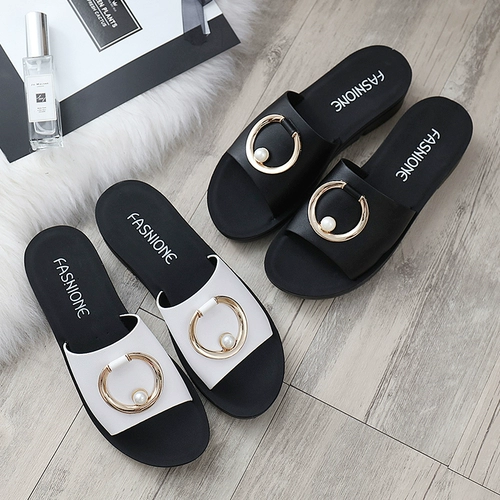 Тапочки для матери, нескользящие модные слайдеры, мягкая подошва, для среднего возраста, из натуральной кожи