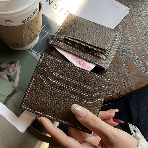 Картхолдер, маленькая ультратонкая легкая и тонкая изысканная сумка через плечо, популярно в интернете, из натуральной кожи, изысканный стиль