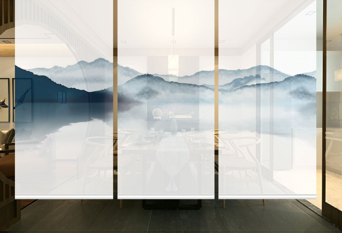 Love Craft Soft Partition Soft Curtain Translucent Screen Translucent Curtain Door Curtain Roller Shutter Landscape