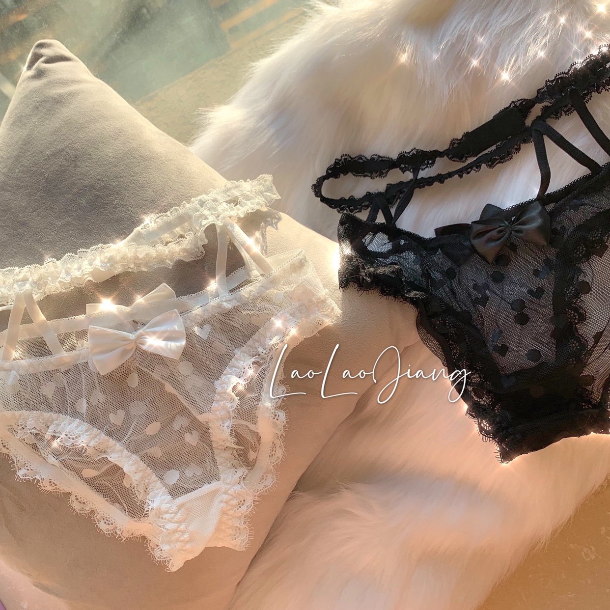 Sweet Greasy Young Ole Girl Lace Day Ensemble Sexy Women's Underwear Mesh Veil transparent No-cut Triangle pants