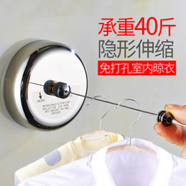 Invisible clothesline stainless steel non-perforated household wall-mounted balcony drying rope indoor hidden drying rack