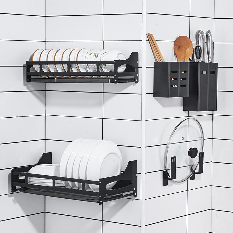 No hole shelf Chopsticks storage box storage rack Wall kitchen insert bowl rack Drain rack Plate storage rack Wall-mounted