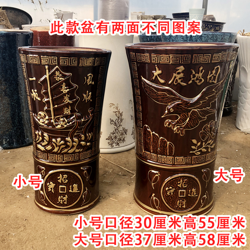 Stiletto type ceramic flower pot large high money tree rich tree inside and outside sitting room ground flowerpot special package mail
