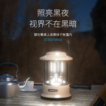 Smiling Shark Outdoor Camping Lamp Rechargeable Portable Lighting Multifunctional Atmosphere Lamp Extra Long Battery Life Retro Camping Lamp