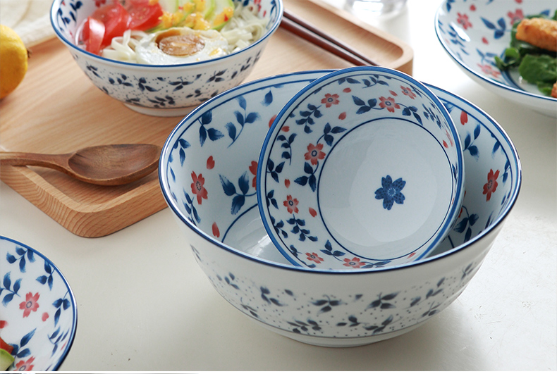 Miske Japanese under the glaze color creative floral ceramic dishes suit household jobs plate combination dishes and plates