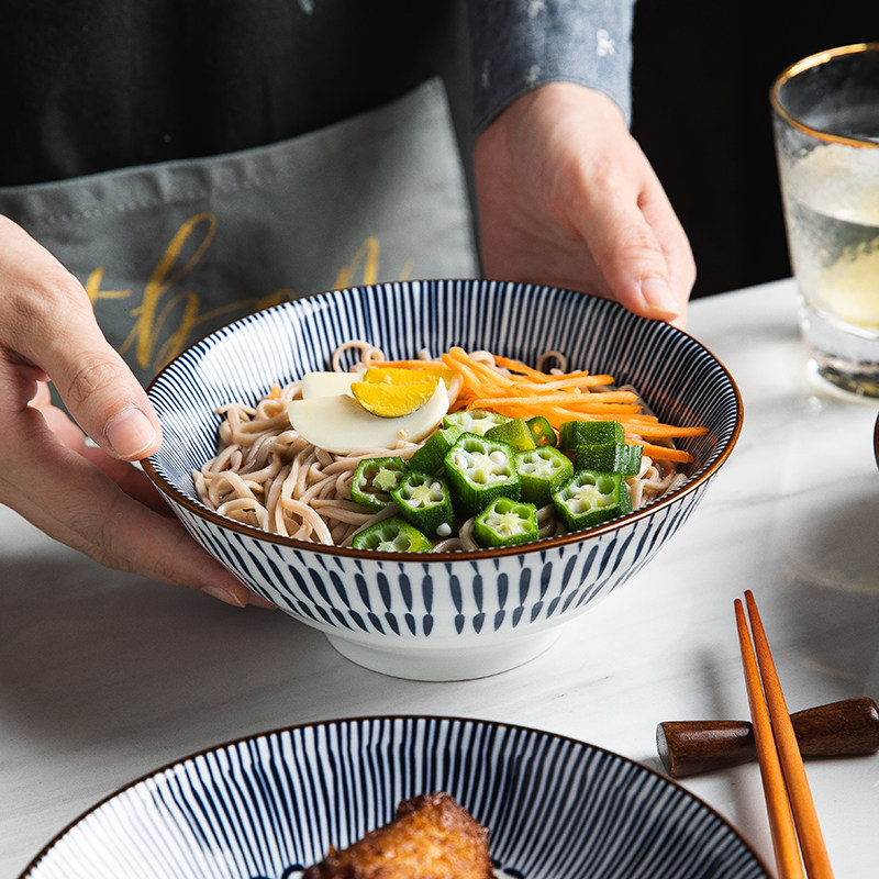 miske ceramic bowl plate bowl chopsticks dishes Japanese porcelain tableware thread series ceramic tableware set combination