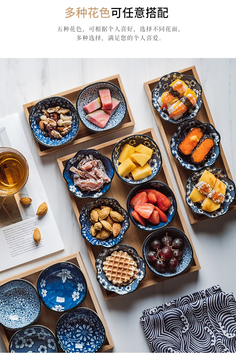 Japanese frame bamboo ceramic platter combination snack plate candy plate the nut plate of fruit snacks small dishes