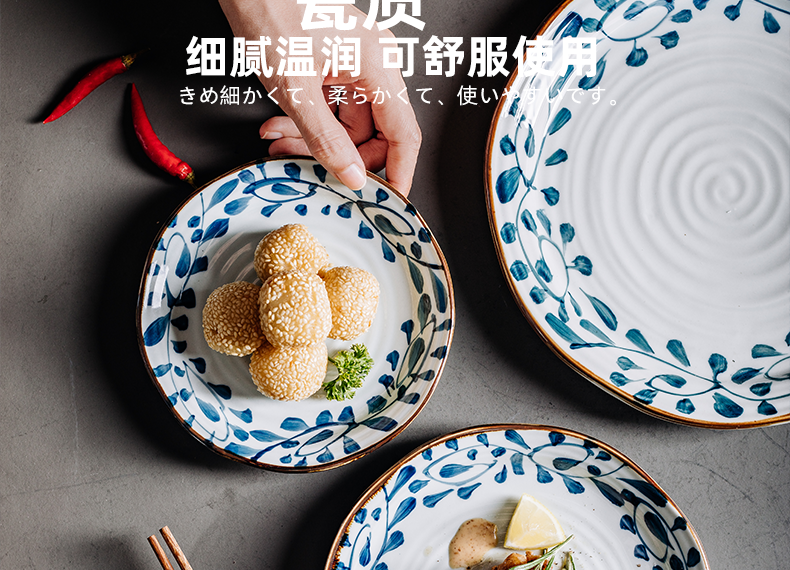 Japanese creative ceramic plate (SaPan hot plate plate has just irregular rib plate charge for plate in the kitchen