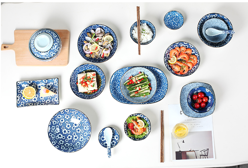 Pack [4] jingdezhen ceramic tableware 7 inches dish plate disc household Japanese circular plate suit creative cuisine