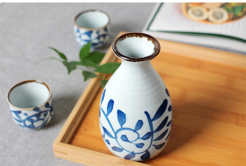 Móc hoa sáng tạo hộ gia đình rượu vang Nhật Bản đặt rượu vang trắng thủy tinh rượu vang ly rượu vang hầm rượu vang gốm - Rượu vang ly uống rượu nhỏ