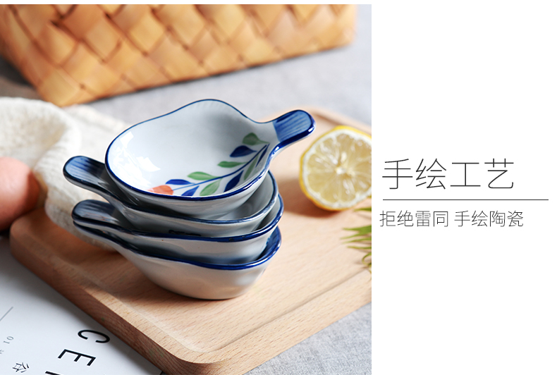 Disc ceramic household utensils with irregular condiment Disc Disc vinegar pickled side dish flavor dish creative snack dishes