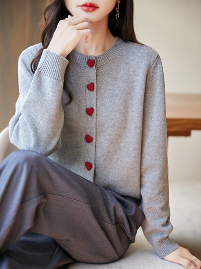 2025 new autumn and winter thickened warm sweater short coat women's French miu cardigan 100 pure cotton knitted sweater